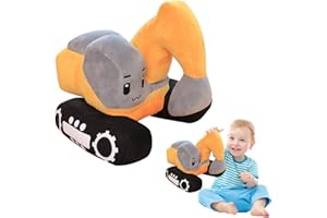 SKIKHN Plüschbagger, Plüsch-Spielzeug, Bagger, Schaufel aus Plüsch, weich, Bagger, Plüschspielzeug für Schaufel, beruhigendes Plüsch, Geschenke für Kinder