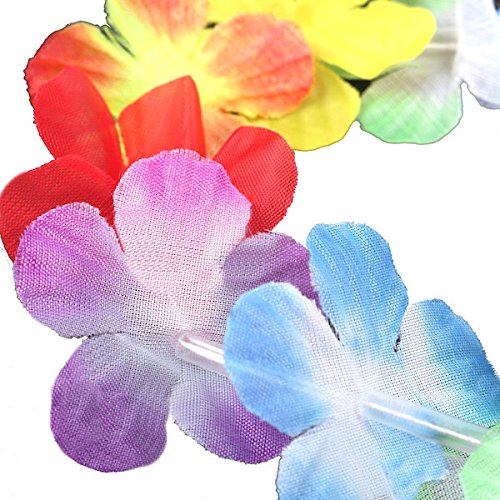 S/O® 30er Pack Blumenketten Multicolor Bunt Blumenkette Hawaiikette Hawaiiketten - 5