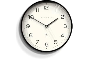 NEWGATE Number Three Echo Nowoczesny zegar ścienny Zegar ścienny - Okrągły zegar - Zegar kuchenny - Zegarki do salonu - Zegar biurkowy (NUMTHR129K)