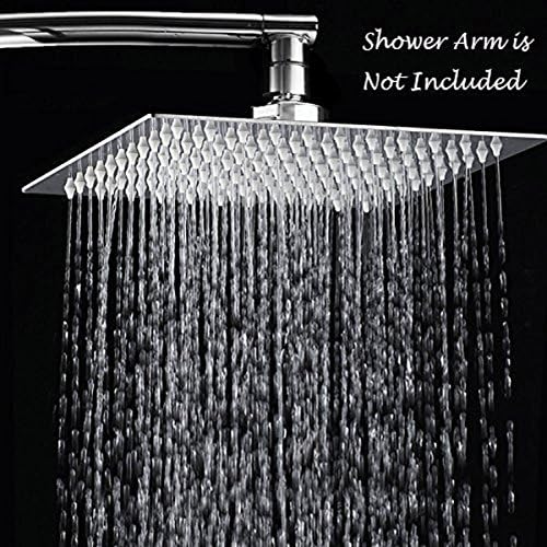 Shower Head, 10 Inch Square Overhead Shower Head Ultra-Thin Durable 304 Stainless Steel Showerhead Ultra Thin Top Spray Rainfall Shower Head