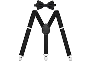 Gekamoyue Bretelle, 2.5cm Bretelle da Uomo a Forma di Y, Bretella con Forte Clip con 3 Forte Clip, Comfort Regolabile, Bretella Pantaloni per Camicie, Feste, Affari
