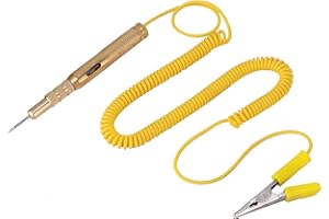 ‎QIILU Qiilu Auto Stromkreis Tester, Auto Circuit Tester Pen Auto Fahrzeug Schaltung Tester DC 6 V 12 V 24 V Glühbirne Spannung Teststift Bleistift Gelb