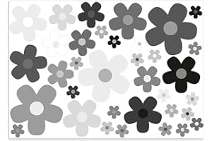 EASYDRUCK24DE Kit d'autocollants "Fleurs grises", n ° d'art. kfz_244 | Tons Gris : Gris clair, gris, gris foncé | pour voiture, vélomoteur, mobylette, Roller, ordinateur portable, cuisine, salle de bains, etc.