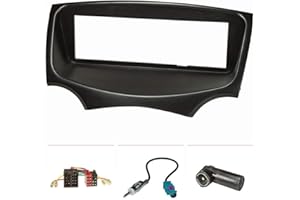 tomzz Audio 2415-051 zestaw za?lepek radiowych kompatybilny z Ford KA RU8 rok produkcji 2009-2017, czarny z adapterem radiowym ISO Fakra, adapter antenowy DIN ISO
