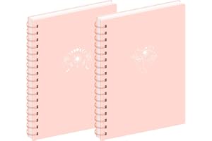 MGGAO 2 Pack di quaderni a spirale, quaderni estetici A5 per donne, quaderno a righe, 160 pagine, regali per l'ufficio e la scuola