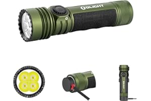 OLIGHT Seeker 4 Pro Torcia LED Ricaricabile ad Alta Potenza da 4600 Lumen con Fondina Automatica Due Opzioni di Ricarica per Escursioni, Campeggi Esterno e Usi di Emergenza (Luce bianca fredda, Verde)
