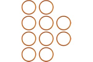 EMSea 10 Stück Krümmerdichtung Dichtring 28 X 34 X 2 Mm Hohl Kupferfarbenes Metall Motorrad-Auspuffrohr Kompatibel mit Simson S51 Kompatibel mit Schwalbe SR1
