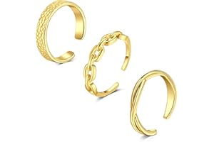WillTen 2-4Pcs Bague d'orteil en argent en acier inoxydable réglable Bend Open Toe Ring, Bague d'orteil fine en CZ pour doigt de pied de plage d'été pour femmes et hommes