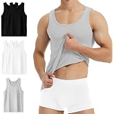 YouShow Men's Tank Top Pack 3/5 100% Cotton Inner Man | Ideal as undershirt or outerwear, breathable, comfortable fit, tagles
