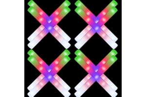 AUOHTOWRT 36pcs 5-Color Giant Foam Glow Sticks,Light up Batons,Foam Glow Sticks for Wedding,3 Multi-modes Color Flashing Wand for Party Supplies Kids Party,Birthday,Weddings,Gifts for Kids