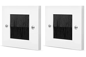 TNP PRODUCTS TNP szczotka czołowa płyta czołowa płyta ścienna - pojedynczy gang kabel wejście szczotka włosie styl pasek otwór wejście gniazdo gniazdo gniazdo wtyczka wtyczka wtyczka dekoracyjna osłona panel do montażu na wylocie (czarny) (2 szt.)