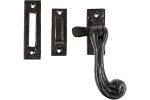 Hammer and Tongs - Rustic Window Fastener - Right Handed - W45mm x H110mm - Black