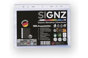 ‎SIGNZ SIGNZ Prospekthüllen (DIN A5, starke 100 my), 100 Stück, glasklar, CO2-neutral hergestellt, made in Germany
