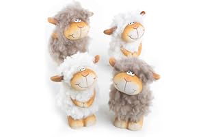 Logbuch-Verlag 4 divertenti statuette di pecora – Decorazione pasquale da appoggiare come regalo per il personale di Pasqua