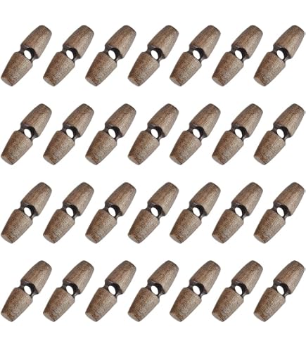 100 Boutons à Bascule En Bois 30mm 2 Trous Olive - OTOTEC Naturel Couture DIY