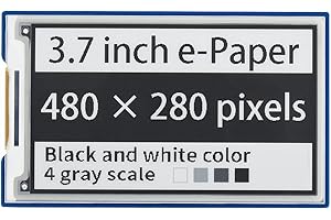Waveshare 3.7inch E-Paper E-Ink Display Hat for Raspberry Pi with 480×280 Pixels Black/White 4 Grey Scales SPI Interface