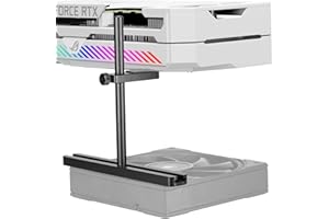 upHere GBS1 Support GPU Réglable,Glissière à Rail Unique,Barre Simple,Hauteur Adjustable pour Carte Graphique,Déplacement Latéral, Support Carte Graphique Verticale,Composants PC,Aluminium (128 mm)