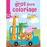 Mon gros livre de coloriage: Autobus bleu et animaux