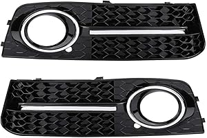 MADEZZ Auto-Nebelscheinwerferabdeckung, Chrome Glossy S Line Style Kühlergrill für A4 B8 09-11 audi a4 b8 avant nebelscheinwerfer blende original