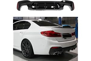 VeroCh Auto Heckschürzen Heckspoiler Diffusor-Splitter, für BMW 5 Series G30/G38 2018-2023 die hintere Lippe im -Stoßstangenstil,A/Glossy Black
