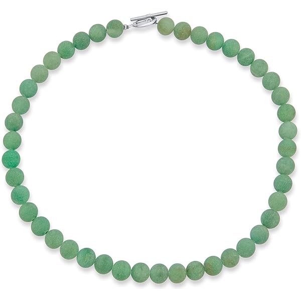 agathe création JCA00718 - Collana in vera giada, con perle