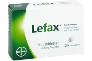 ‎LEFAX Lefax Kautabletten - mit 42 mg Simeticon - bei leichten Blähungen - mit Pfefferminzgeschmack - für Kinder geeignet - 1 x 100 Tabletten