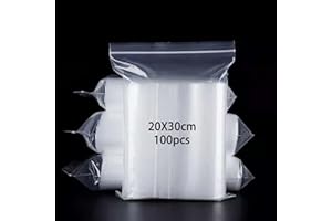 newlng 100pcs Transparent Scellé Plastique SacAssortiment Sac 20cm X 30cm Convient pour Les documents Vêtements Chemise Chapeau écharpe Chaussures Voyage Rangement(Plusieurs Tailles Disponibles)