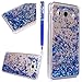 Produktbild FESELE Hardcase Schutzhülle für [Samsung Galaxy J5 2016] Clear Kristall Flüssigkeit Bling Shiny Glitzer Fließen Flüssig Schwimmend Pailletten Rhombus Treibsand Durchsichtige Crystal Glänzend Flüssig Glitzer Liquid Hülle Case Tasche für Samsung Galaxy J5 2016 + Blau Eingabestift Stylus Touch Pen-Pailletten Blau