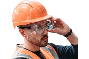 GRAFF-CITY GRAFF CITY Safety Goggles Clear Protective Eyewear for Construction, Carpentry, DIY, Lab work, Protects Against Liquid Splashes, Dust & Debris - Anti Fog Vents, Scratch & UV Resistant