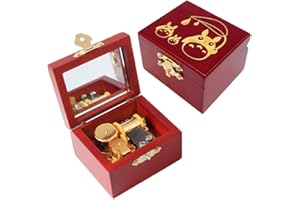 Youtang Music box Carved Wood Musical Box Wind Up Mechanism Mucial Gift for Christmas,Birthday,Valentine's Day (My Neighbor T, gold)