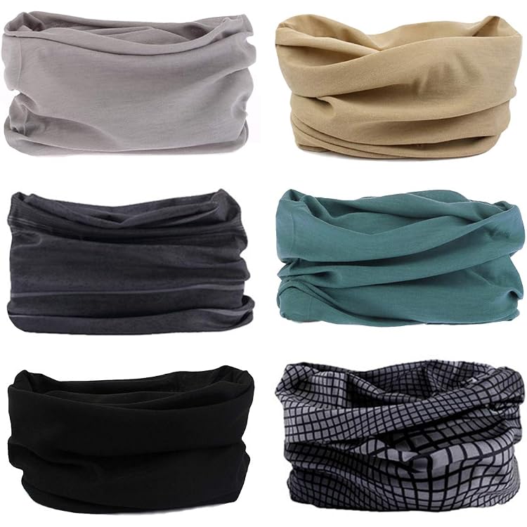 thumbnail: 6 Stuks Multifunctionele Halsdoeken Heren & Dames - Naadloze Bandana Winddicht Outdoor