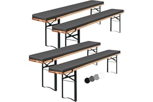 ‎SHOWGEOUS Showgeous 4er-Pack Bierbankauflage Gepolstert für Bierzeltgarnitur Bankauflage 220x25x2cm XL Waschbare Bierbankauflagen Gepolstert Auflage für Biertisch & Partyzeltgarnitur(Anthrazit,Wasserabweisend)