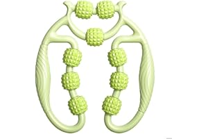 VQEOEOT Rullo Muscolare per Gambe, Rullo Massaggio Muscolare Fitness,Muscolare Rullo 3D,Rulli Massaggianti per Muscoli 9 Ruote Massaggiatore Anticellulite, Ruotare Di 360 Gradi Senza Intoppi, verde