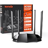 Tenda AC8 Router WiFi AC1200 - Router Wireless Dual Band 5GHz/2.4GHz, 4 Porte Gigabit, Antenne 4x6dBi, Repeater Access Point 