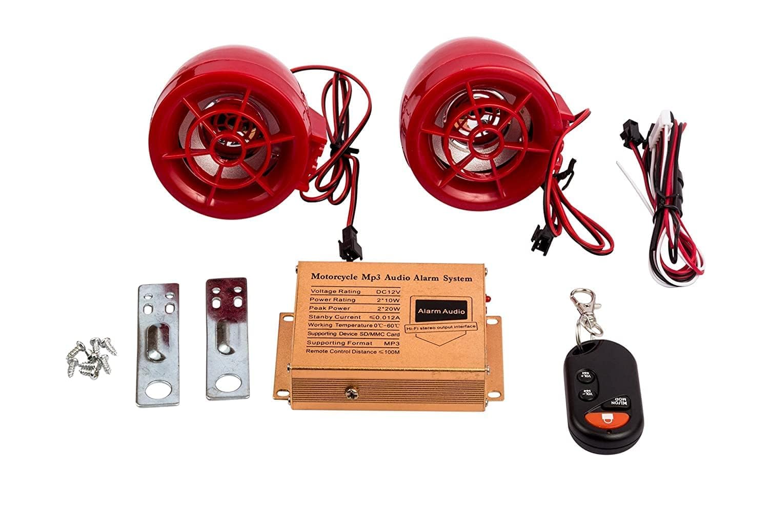 WBD_Motorcycle Led Audio Radio Bike Sound System SD USB Mp3 12V Anti-Theft Alarm System FM Handlebar Stereo Speaker Multifunction Multicolor Good Sound Play Music and More