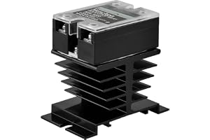 Heschen Enfas DC/DC statiskt relä, SSR-40DD, ingång 4-32 VDC, utgång 24-220 VDC, 40 A 50-60 Hz, med värmeavledare