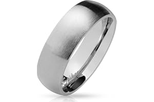 Bungsa Ringe für Damen & Herren - Silber, Rosegold, Gold, Blau, Schwarz - Damenring aus Edelstahl Matt - Edle Verlobungsringe, Freundschaftsringe & Partnerringe