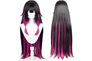 UTIEHD Anime Cosplay Perücke, Genshin Impact Perücke, mit zwei Perückenkappen, für Halloween, Party & etc. (Damselette Colombina Cosplay)
