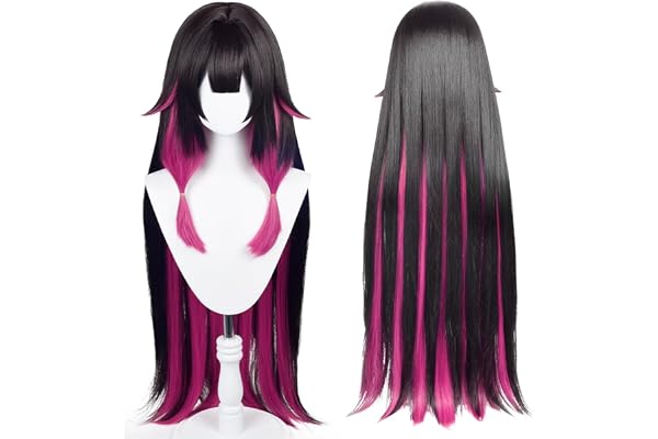 UTIEHD Perruque de cosplay anime, Genshin Impact, résistant à la chaleur, violet, taille ajustable, pour Halloween, cosplay, concerts, etc.