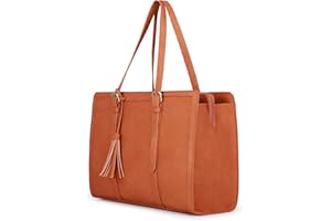 ECOSUSI Borsa Lavoro Donna Borsa Porta PC 15,6 pollici in Pelle PU Tote Bag Ventiquattrore Elegante di Grande Capacità con 3 Scomparti