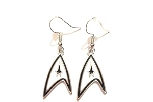 giulyscreations Boucles d'oreilles en métal sans nickel avec logo Star Trek Guerre Star Star Star Star Star Série Saga Pop Cosplay