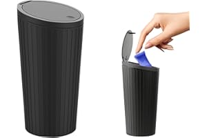 MIUUIPI Cubo de basura para coche con tapa, mini cubo de basura para coche, a prueba de fugas, accesorios de coche, cubo de basura de plástico para coche, hogar, oficina