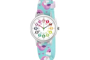 CHAOTECHY Kids Watch for Girls and Boys. Little Children Learn to Know Time and Easy to Read. Adjustable Nylon Strap, Analogue Watch for Boys and Girls Between 4 to 11 Years