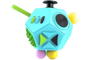 ESOES Fidget Cube 12 Seiten Stresswürfel, Angst Entlastung, Tragbares Anti Stress Spielzeug für Kinder und Erwachsene mit ADHS ADD OCD Autismus Weihnachten Spielzeug Kinder