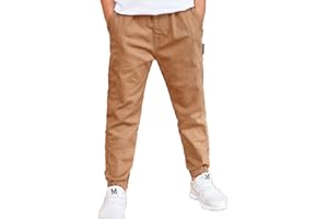 YiZYiF Enfant Garçon Pantalon de Cargo Multi-Poches Casual Taille Élastiquée Jogging Pantalon de Sport Danse Hip-hop Running Pantalon pour Hiver 5-14 Ans