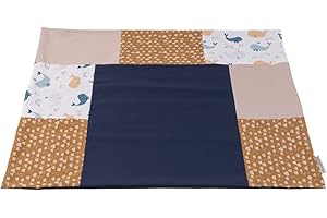 ULLENBOOM ® Wickelauflagenbezug 75x85 cm Wale (Made in EU) - abnehmbarer Bezug für Wickelauflage 85x75, Baby Überzug für Wickelunterlage aus Baumwolle, Wickelbezug für Wickeltisch
