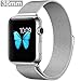 Produktbild Apple Watch Armband 38mm, Mtek Milanese Loop Edelstahl Replacement Wrist Strap Band Uhrenarmband mit Einzigartige Magnet-Verschluss für Apple Watch 38mm Series 2 / Series 1 [No Buckle benötigt] - Silber
