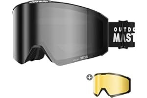 OutdoorMaster Falcon Ski Goggles Lens by ZEISS, OTG Snowboard Goggles Anti-fog, Magnetic Interchangeable Lens, Snow Goggles