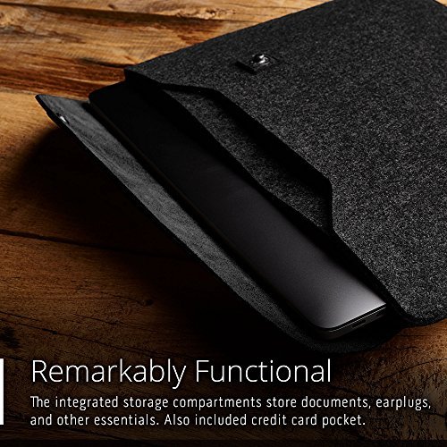 Mujjo MUJJO-SL-033-BK Low-Key Leder Hülle für Macbook Pro Retina 15 schwarz - 6
