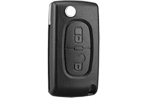 Heart Horse 2 Pulsanti Guscio Chiave Telecomando Compatibile con Peu-ge0t 107 207 307 307S 308 407 607 Citr0en C2 C3 C4 C5 C6 C8 Xsara CE0523（con Scanalatura Senza Supporto Batteria)